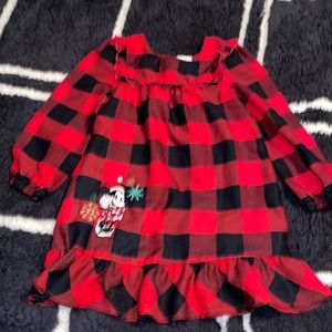 Disney Minnie red/black buffalo plaid dress size 4